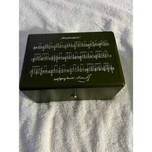 Vintage Swiss Reuge Green Music Box Music note theme- Mozart Magic Flute Works